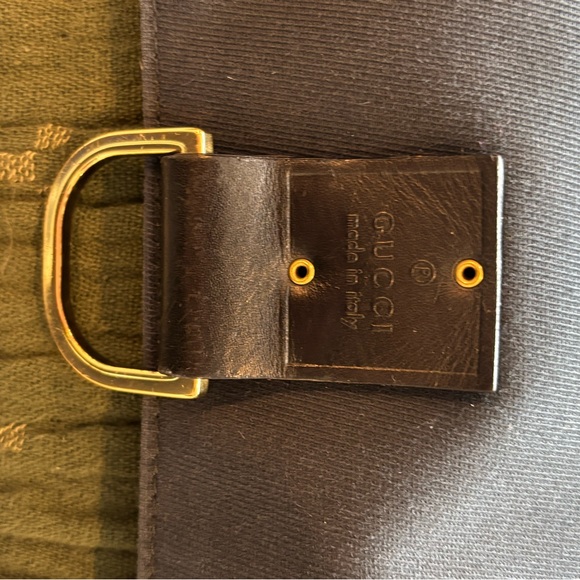 Gucci Navy & Black Canvas & Leather Messenger Tote with Striped Adjustable Strap - Picture 2 of 9